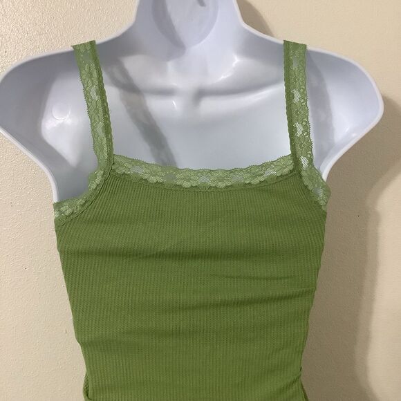 NWOT Aeropostale Y2K Fairycore Green Fairy Dainty Waffle Knit Lace Camisole Sm - Picture 6 of 8